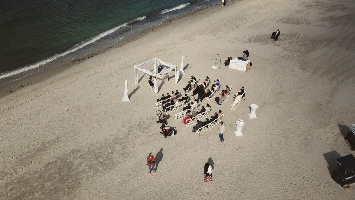 Ostsee Strandhochzeit Drohne
