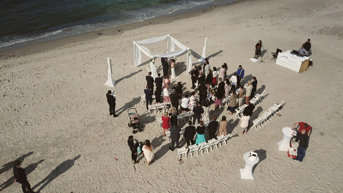 Luftaufnahme Strandtrauung