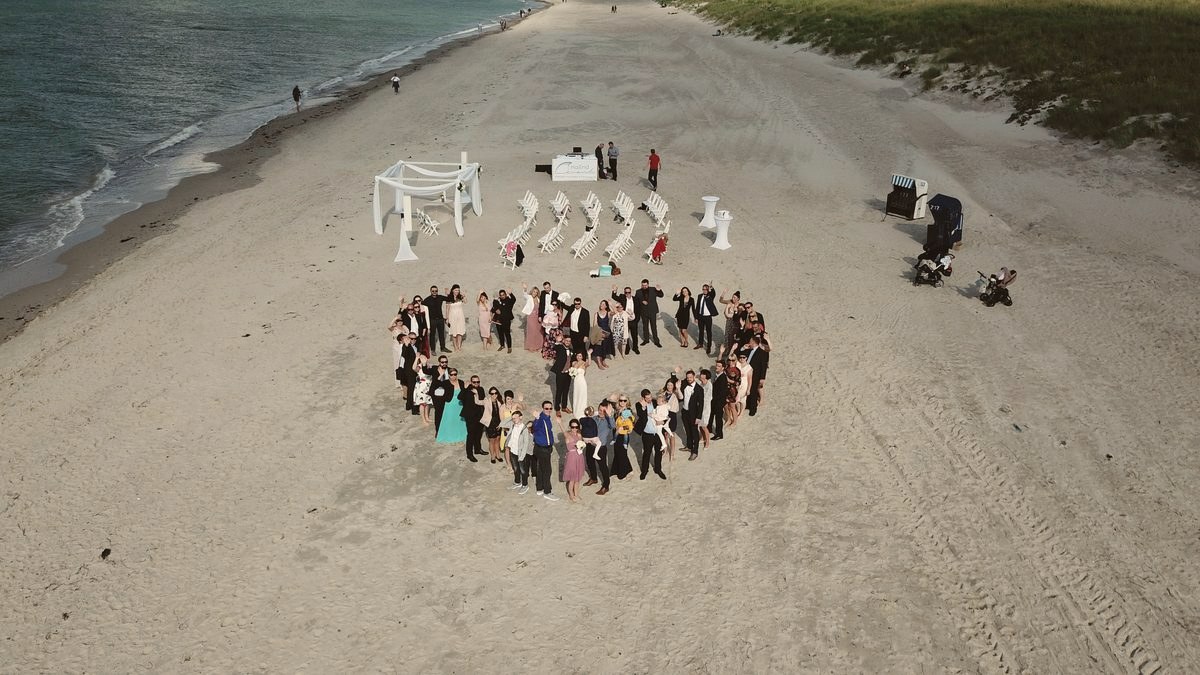 Strandhochzeit von oben